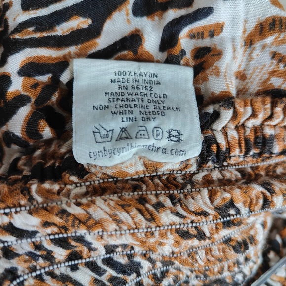 CYN by Cynthia Mehra Animal Print Rayon Halter Smoked Mini Dress - Picture 7 of 7